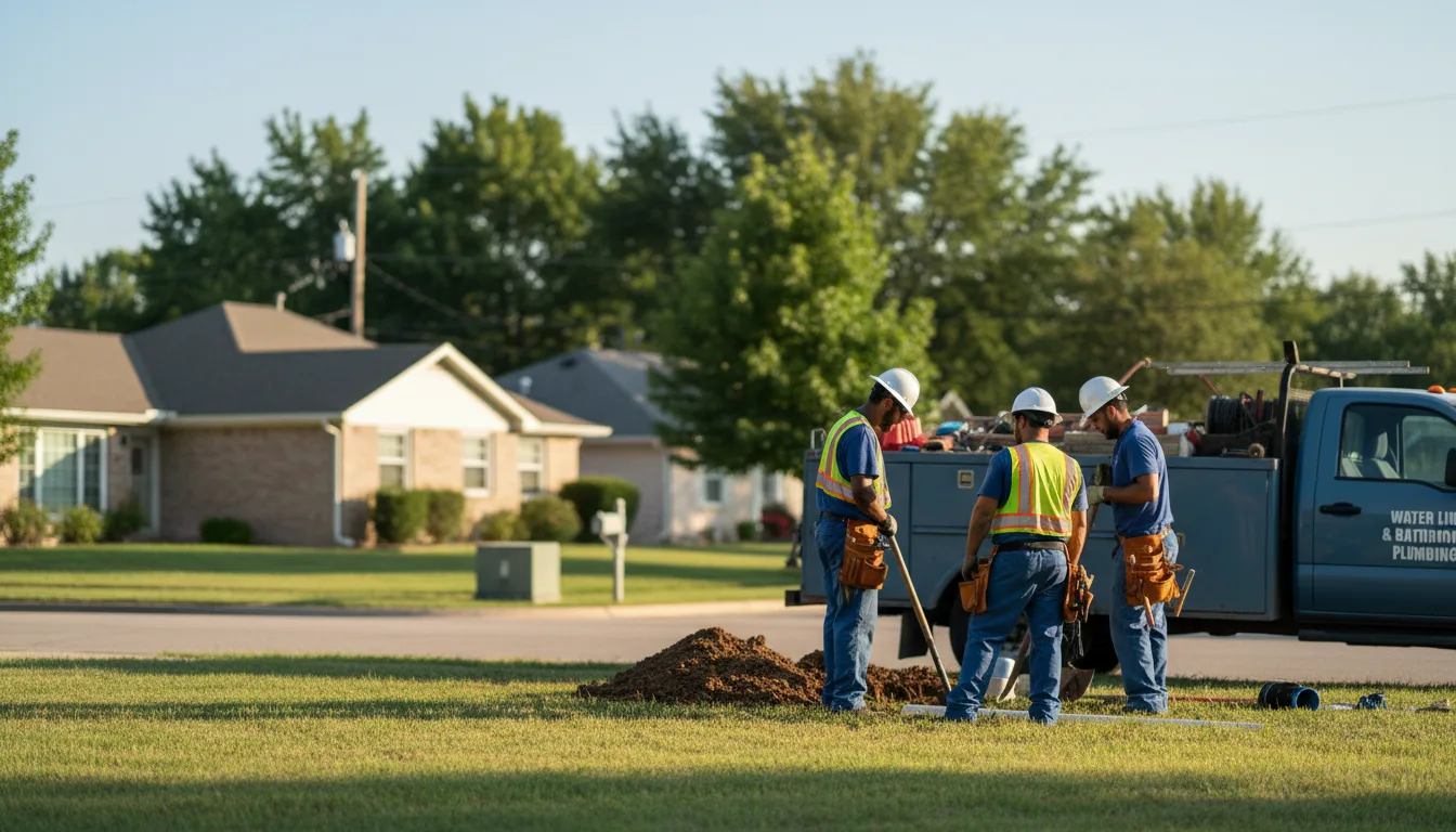 Residential water line and bathroom plumbing service in Friedens, PA